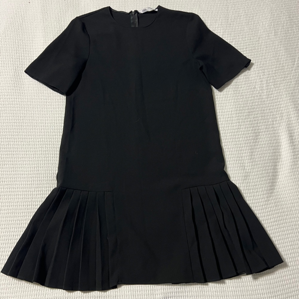 Zara Black Pleated Dress